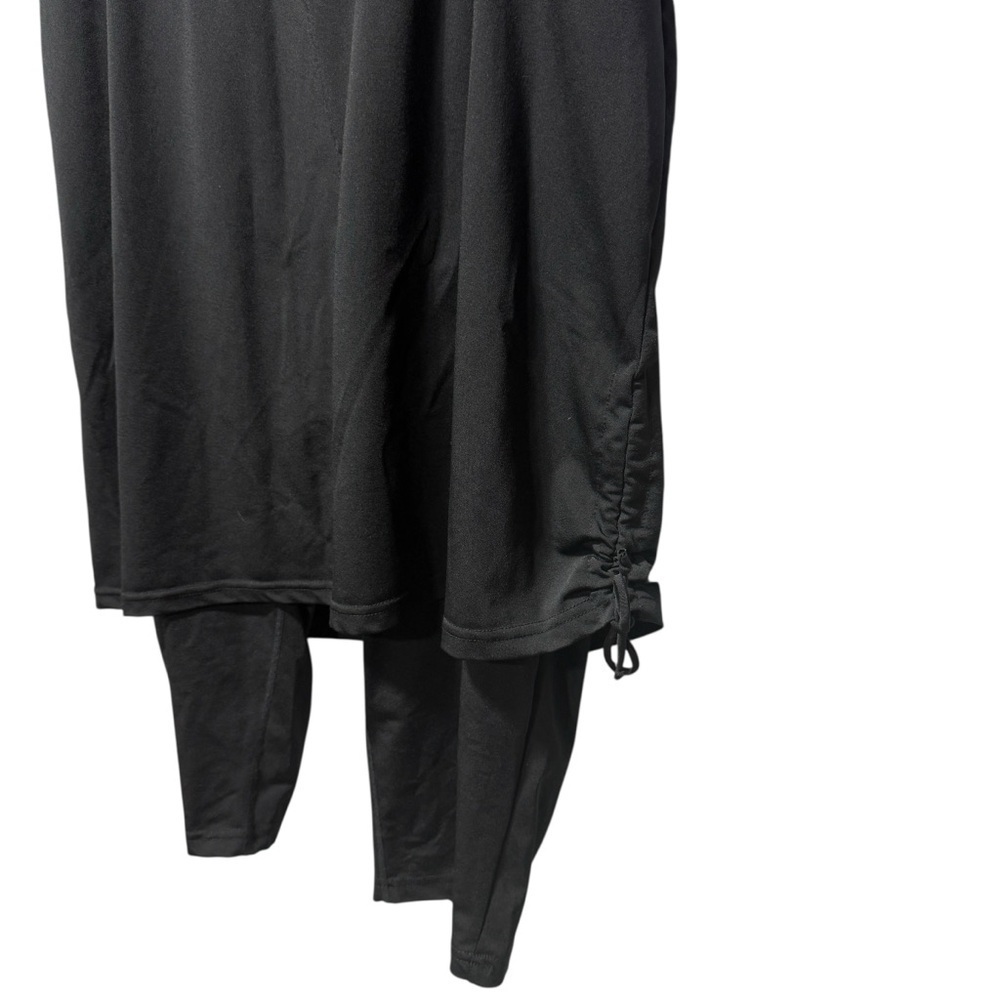 HydroChic Ruched Runner Swim Skirt 2X Black Skirted Leggings Modest UPF Beach - Picture 3 of 14